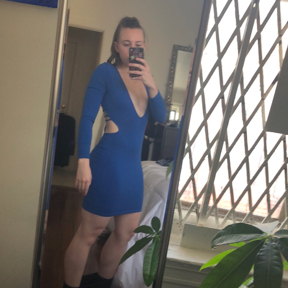 Sexy blue NastyGal bodycon dress